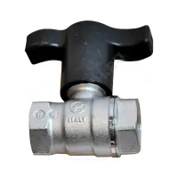 Кран шаровой латунь хром R251TH Ду 10 Ру42 ВР с Т-рукояткой красной удлиненная ручка Giacomini R251X052