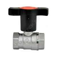 Кран шаровой латунь хром R251TH Ду 10 Ру42 ВР с Т-рукояткой красной удлиненная ручка Giacomini R251X052