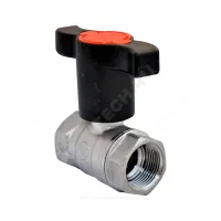 Кран шаровой латунь хром R251TH Ду 10 Ру42 ВР с Т-рукояткой красной удлиненная ручка Giacomini R251X052