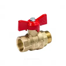 Кран шаровой латунь Эксперт Ду 25 Ру40 ВР/НР полнопроходной бабочка Dist 123Б