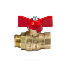Кран шаровой латунь Эксперт Ду 25 Ру40 ВР/НР полнопроходной бабочка Dist 123Б