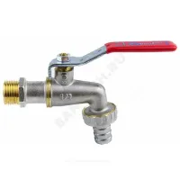 Кран шаровой водоразборный латунь со штуцером 1019 Euro Ду 20 Ру16 НР/штуц G3/4" рычаг L=141мм Aquasfera 1019-02.