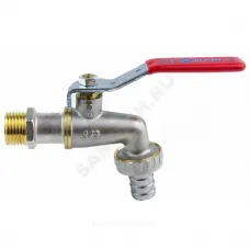 Кран шаровой водоразборный латунь со штуцером 1019 Euro Ду 15 Ру16 НР/штуц G1/2" рычаг L=133мм Aquasfera 1019-01.