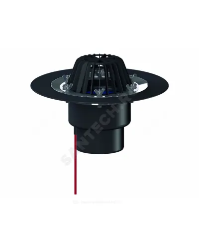 Воронка кровельная HL62.1 с вертикальным выпуском PP Дн 125 с листвоуловителем, электрообогревом, теплоизоляцией, обжимным фланцем HL HL62.1/2
