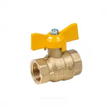 Кран шаровой латунь газ Эксперт Ду 25 Ру40 ВР полнопроходной бабочка Dist 213Б