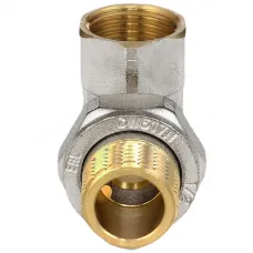 Тройник латунь никель Ду 15 (1/2") ВР/ВР/нак/гайка 9030 ГОСТ 32585-2013 Aquasfera 9030-01