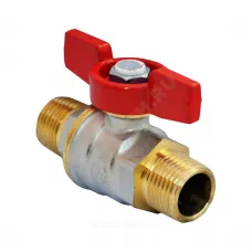 Кран шаровой DADO латунь никель R913 Ду 10 Ру42 НР полнопроходной бабочка красная Giacomini R913X022