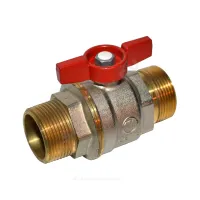 Кран шаровой DADO латунь никель R913 Ду 25 Ру35 НР полнопроходной бабочка красная Giacomini R913X025