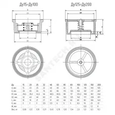 Клапан обратный нерж SS316 осевой Ду 100 Ру40 Тмакс=180 оС межфл диск нерж Benarmo