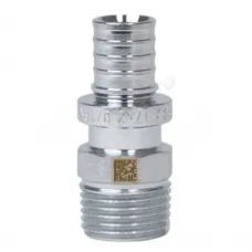 Муфта для PE-X труб аксиальная латунь хром Дн 17х1/2" НР THERM S Рехау 12588173002