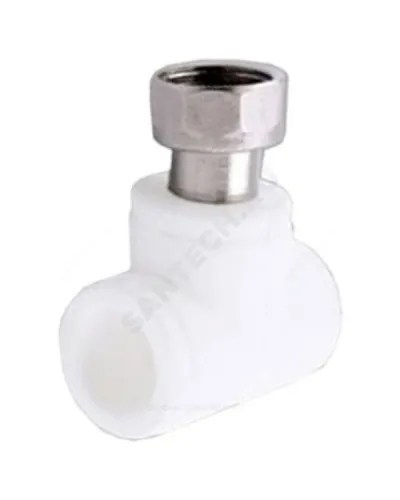 Тройник PP-R комбинированный белый Дн 25х3/4 с накидной гайкой VALFEX 10140025