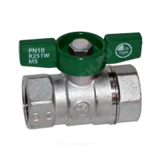 Кран шаровой латунь хром R251W Ду 20 Ру42 ВР бабочка зеленая Giacomini R251WX024