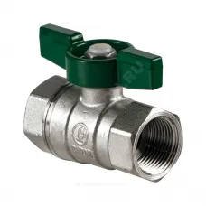 Кран шаровой латунь хром R251W Ду 20 Ру42 ВР бабочка зеленая Giacomini R251WX024