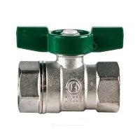 Кран шаровой латунь хром R251W Ду 25 Ру35 ВР бабочка зеленая Giacomini R251WX025