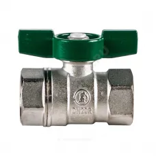 Кран шаровой латунь хром R251W Ду 20 Ру42 ВР бабочка зеленая Giacomini R251WX024