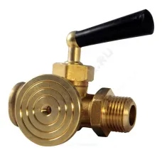 Кран для манометра 3-ходовой латунь 159 Ду 15 Ру16 ВР/НР G1/2" с рукояткой с фланцем Icma 90159AD05