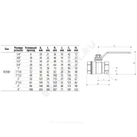 Кран шаровой латунь хром R250D Ду 32 Ру35 ВР рычаг красный Giacomini R250X006