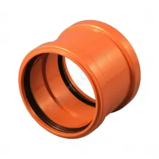 Муфта НПВХ двухраструбная коричневая Дн 110 б/нап в/к Хемкор 2491101