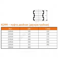 Муфта НПВХ двухраструбная коричневая Дн 110 б/нап соединительная в/к KGMM Ostendorf 220510