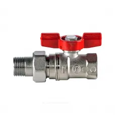 Кран шаровой латунь хром R259D Ду 15 Ру42 ВР/"американка" бабочка красная Giacomini R259X003