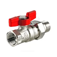 Кран шаровой латунь хром R259D Ду 25х32 Ру35 ВР/"американка" бабочка красная переходн Giacomini R259X008