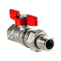 Кран шаровой латунь хром R259D Ду 25х32 Ру35 ВР/"американка" бабочка красная переходн Giacomini R259X008