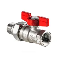 Кран шаровой латунь хром R259D Ду 25х32 Ру35 ВР/"американка" бабочка красная переходн Giacomini R259X008