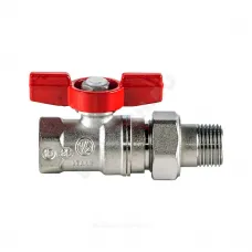 Кран шаровой латунь хром R259D Ду 15 Ру42 ВР/"американка" бабочка красная Giacomini R259X003