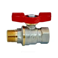 Кран шаровой DADO латунь никель R914 Ду 8 Ру42 ВР/НР полнопроходной бабочка красная Giacomini R914X021